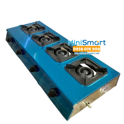 Bếp gas 4 họng dài nấu mì cay, cơm niêu, đổ bánh xèo, xào bò
