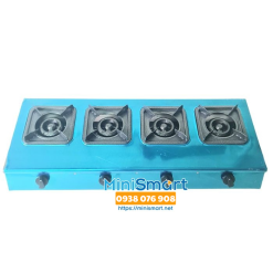 Bếp gas 4 họng dài nấu mì cay, cơm niêu, đổ bánh xèo, xào bò