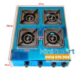 Bếp gas 4 họng vuông nấu mì cay, cơm niêu, đổ bánh xèo, xào bò