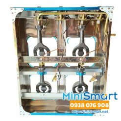 Bếp gas 4 họng vuông nấu mì cay, cơm niêu, đổ bánh xèo, xào bò