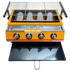 Bếp nướng gas 4 đốt ngắn K222 dành cho quán cơm tấm