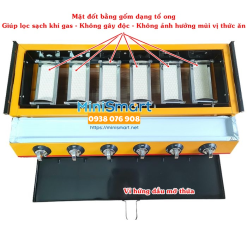 Bếp nướng thịt dùng gas 6 đầu đốt ngắn Eton K233