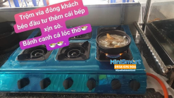 Bếp gas 6 họng dùng nấu mì cay, cơm niêu, đổ bánh xèo, xào bò