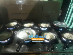 Bếp gas 8 họng nấu mì cay, cơm niêu, đổ bánh xèo, xào bò