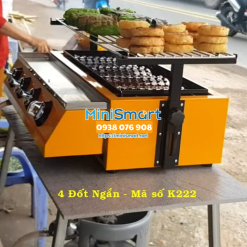 Bếp nướng gas 4 đốt ngắn K222 dành cho quán cơm tấm