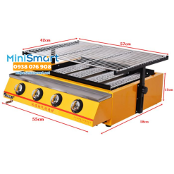 Bếp nướng thịt sườn bằng gas 4 đốt dài Eton K255