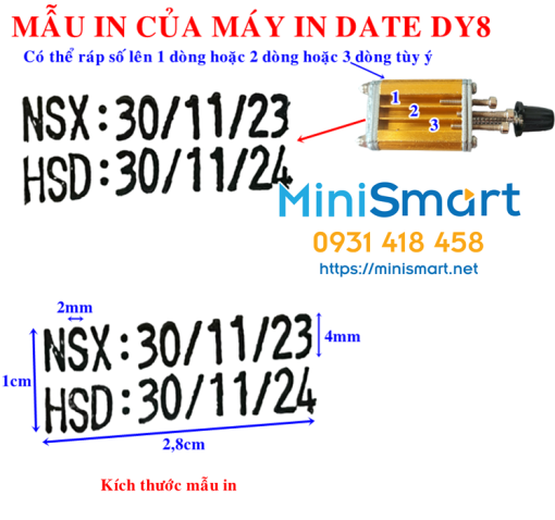 mau in cua may in date dy8 Máy in hạn sử dụng (in date) thủ công DY8