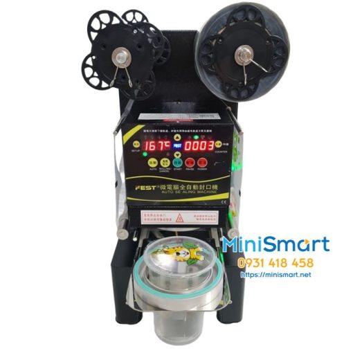 máy dập nắp ly trà sữa khổng lồ tự động hoàn toàn