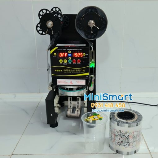 máy dập nắp ly trà sữa khổng lồ tự động hoàn toàn