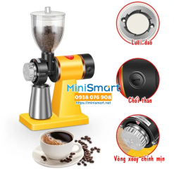 Máy xay cafe mini 8 mức chỉnh mịn công suất 180W ca inox