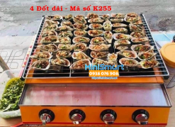 Bếp nướng thịt sườn bằng gas 4 đốt dài Eton K255