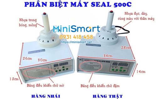 phan biet may seal chinh hang va hang nhai 1 Máy dán màng nhôm DLF-500C cho thực phẩm, hóa chất, dầu nhớt