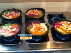 Bếp gas 6 họng dùng nấu mì cay, cơm niêu, đổ bánh xèo, xào bò